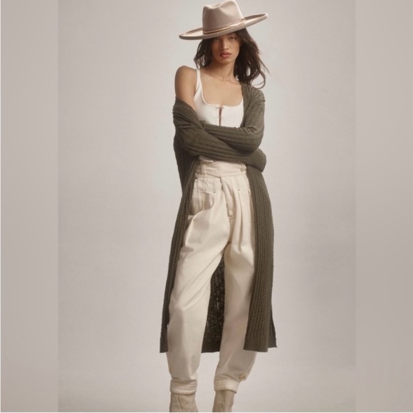 Anthropologie Sweaters - ANTHROPOLOGIE Pilcro Duster Cardigan Women’s Medium Olive Long Sweater
